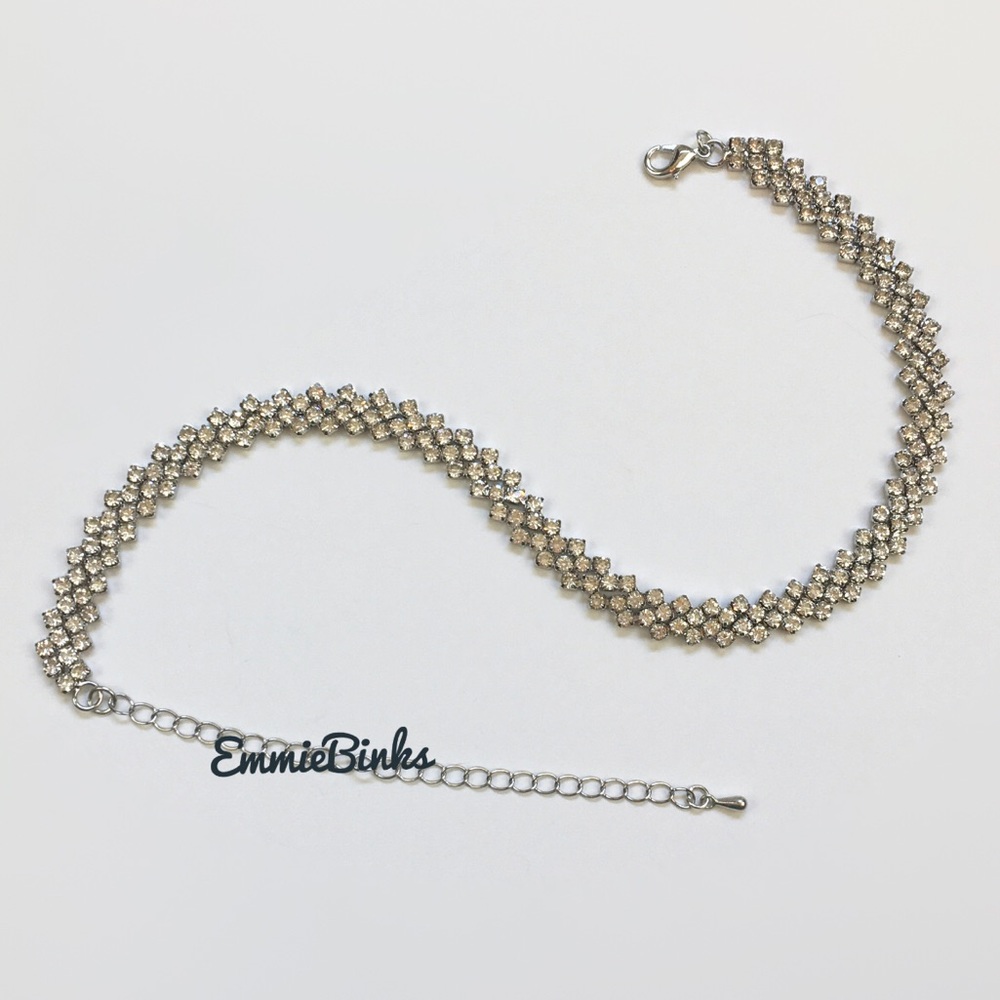 New Vintage Style Crystal Rhinestone Choker Necklace - Picture 5 of 16